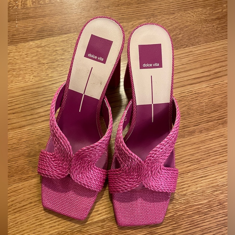 Dolce Vita Women's Pink Braided Slide Sandals